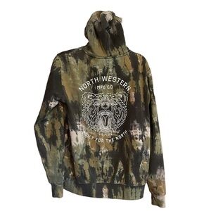Northwestern MFG Co Hoodie Green Camo
Tie-Dye, white font -Size Small Oversized